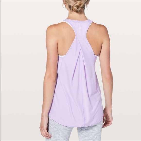 Lululemon Essential Tank Heathered Sheer Striped Violet - Picture 5 of 11